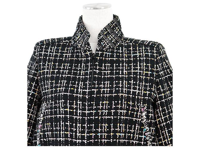 Timeless Giacca corta in misto seta e tweed CHANEL Nero Multicolore - vista 2