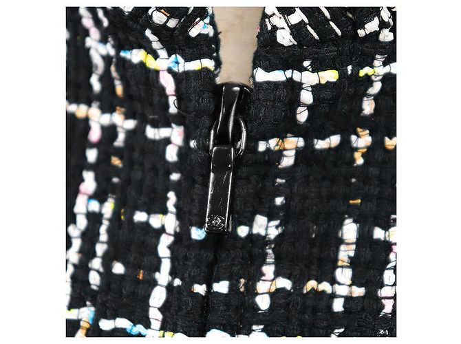 Timeless Giacca corta in misto seta e tweed CHANEL Nero Multicolore - vista 3