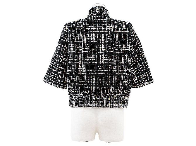 Timeless Giacca corta in misto seta e tweed CHANEL Nero Multicolore - vista 6