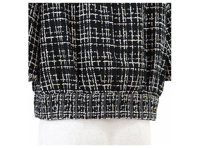 Timeless Giacca corta in misto seta e tweed CHANEL Nero Multicolore - vista 7