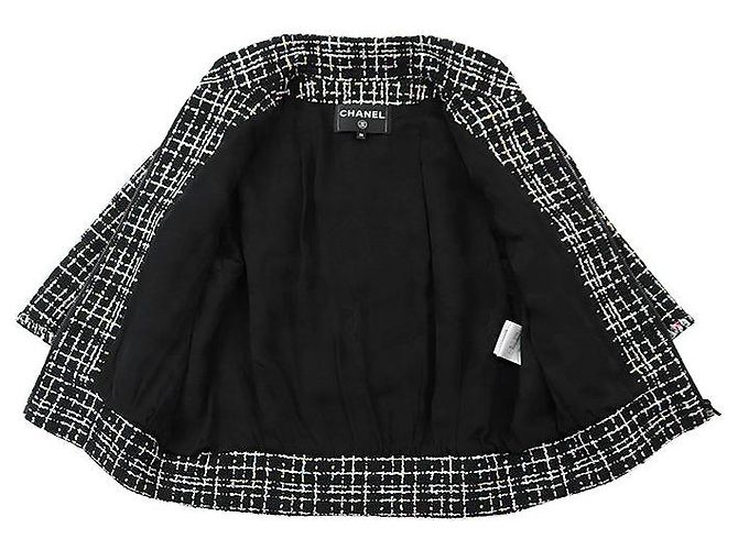 Timeless Giacca corta in misto seta e tweed CHANEL Nero Multicolore - vista 8