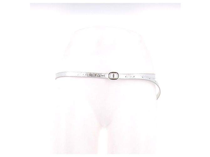 Autre Marque LCDC Gürtel aus silbernem Leder 110cm - Ansicht 2