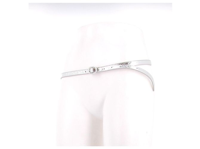 Autre Marque LCDC Gürtel aus silbernem Leder 110cm - Ansicht 3
