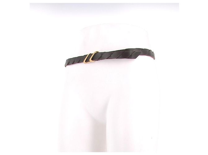 Bottega Veneta Cinturón de cuero trenzado marrón Castaño - vista 3