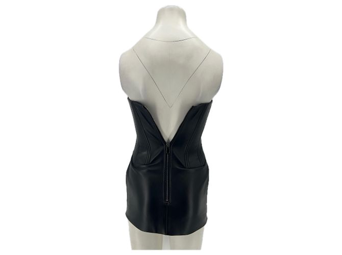 Autre Marque Abito bustier in pelle nero CEREN OCAK - vista 2