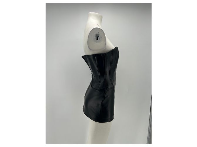 Autre Marque Abito bustier in pelle nero CEREN OCAK - vista 3
