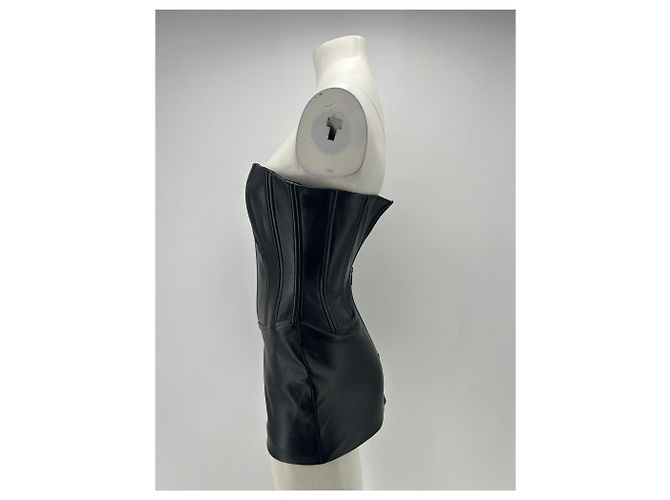 Autre Marque Abito bustier in pelle nero CEREN OCAK - vista 4