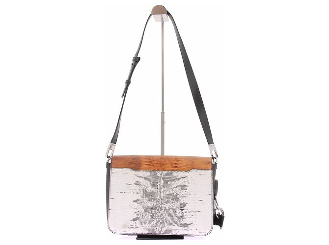 Bolsa de mão Alexander Wang em couro de crocodilo bege - vista 2