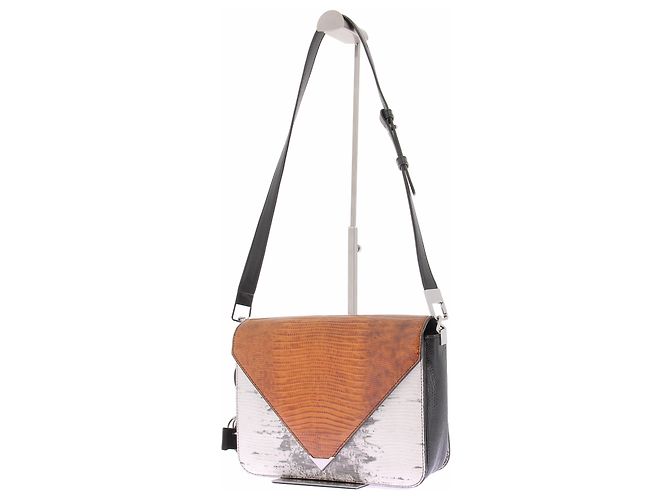 Bolsa de mão Alexander Wang em couro de crocodilo bege - vista 5