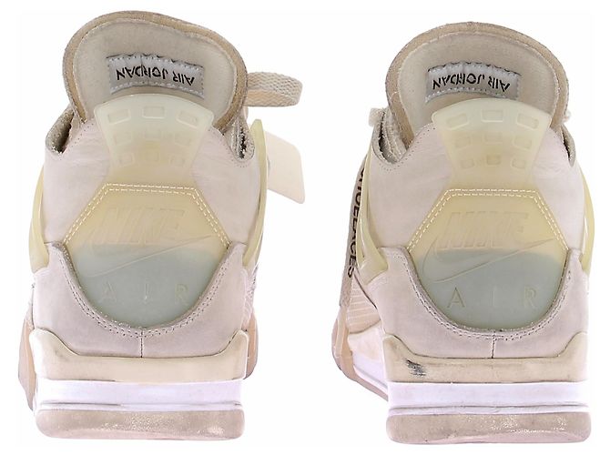 Autre Marque Nike x Off-White Air Jordan 4 Retro Pelle Bianca Bianco - vista 5