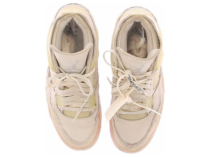 Autre Marque Nike x Off-White Air Jordan 4 Retro Pelle Bianca Bianco - vista 6