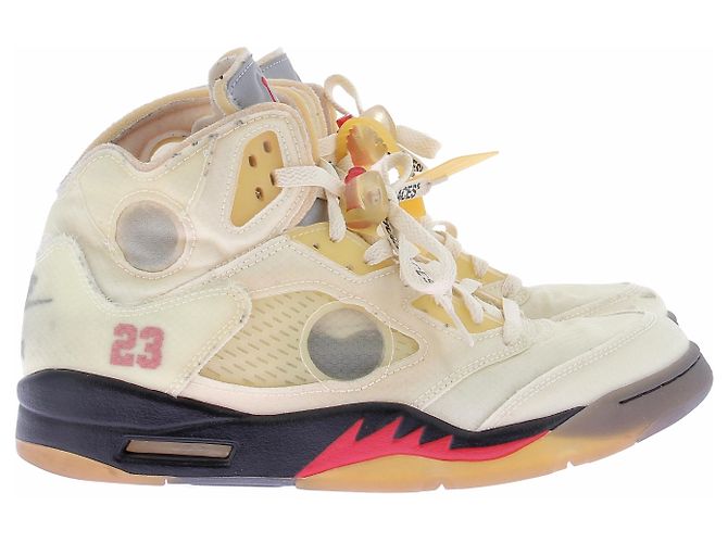 Autre Marque Nike x Off White Air Jordan 5 Sneaker Weiß Leder - Ansicht 3