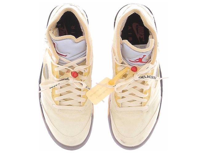Autre Marque Nike x Off White Air Jordan 5 Sneaker Weiß Leder - Ansicht 6