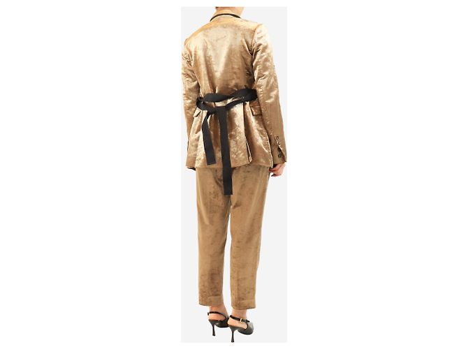 Brunello Cucinelli Conjunto de traje de terciopelo marrón - talla UK 10 Castaño - vista 2