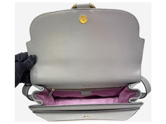 Gucci Borsa anello GG torchon in pelle grigia Grigio - vista 12
