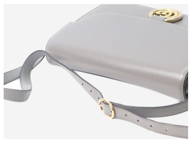 Gucci Borsa anello GG torchon in pelle grigia Grigio - vista 13