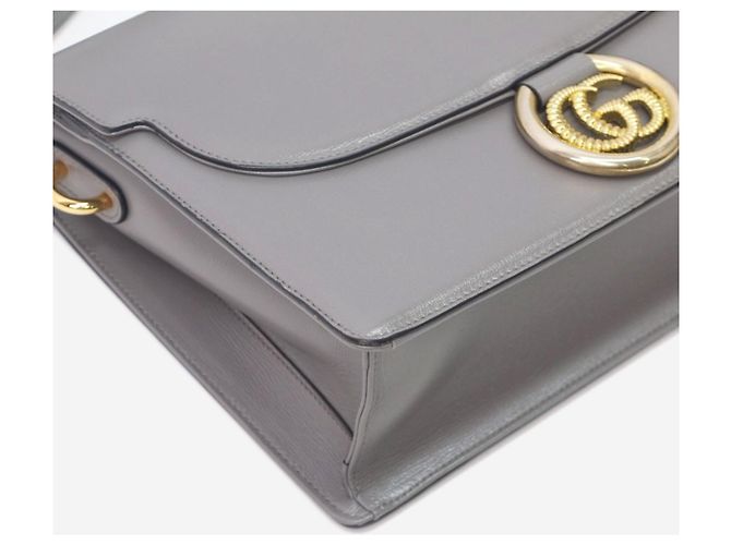Gucci Borsa anello GG torchon in pelle grigia Grigio - vista 15