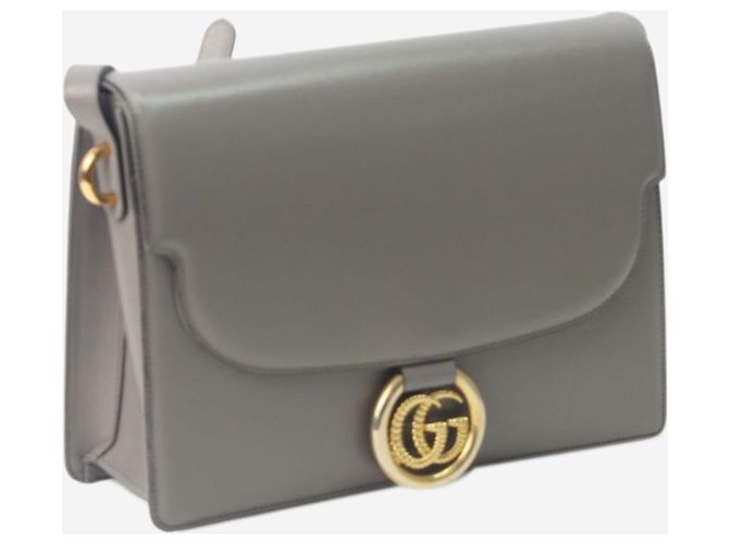 Gucci Borsa anello GG torchon in pelle grigia Grigio - vista 3