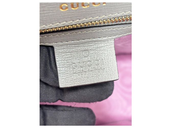 Gucci Borsa anello GG torchon in pelle grigia Grigio - vista 9