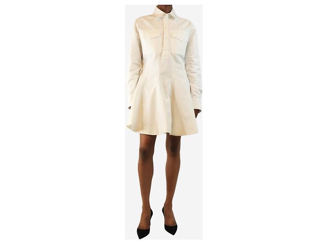 Alaïa Vestido camisero de popelina de algodón blanco - talla UK 12 - vista 3