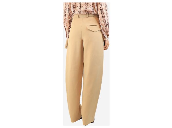 Autre Marque Plissierte Wollhose beige - Größe S - Ansicht 3