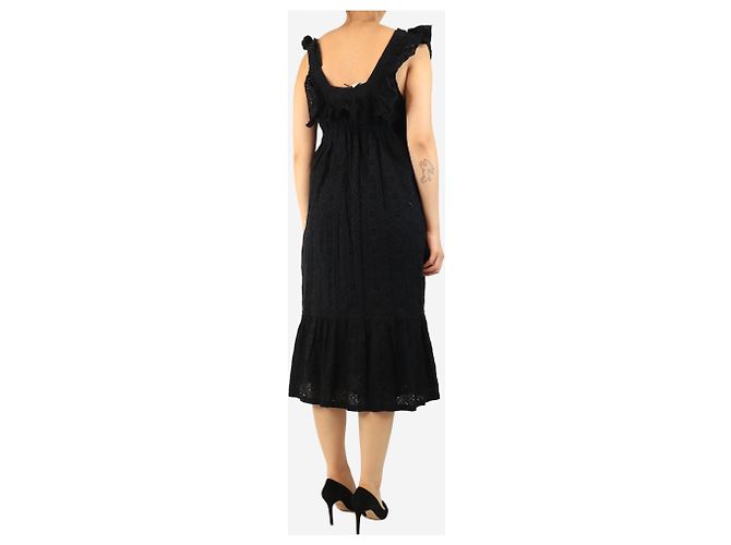 Ba&Sh Vestido midi de bordado negro - talla M - vista 2