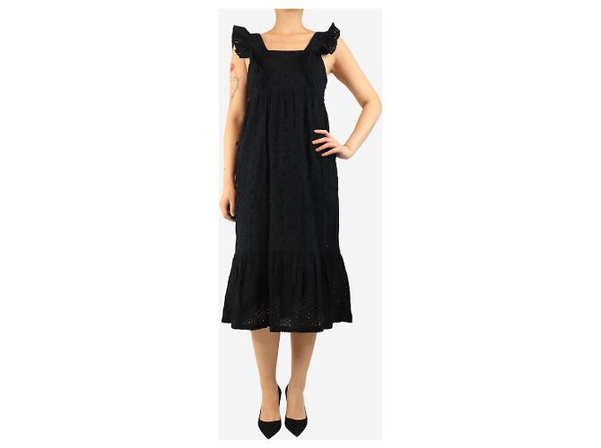 Ba&Sh Vestido midi de bordado negro - talla M - vista 3