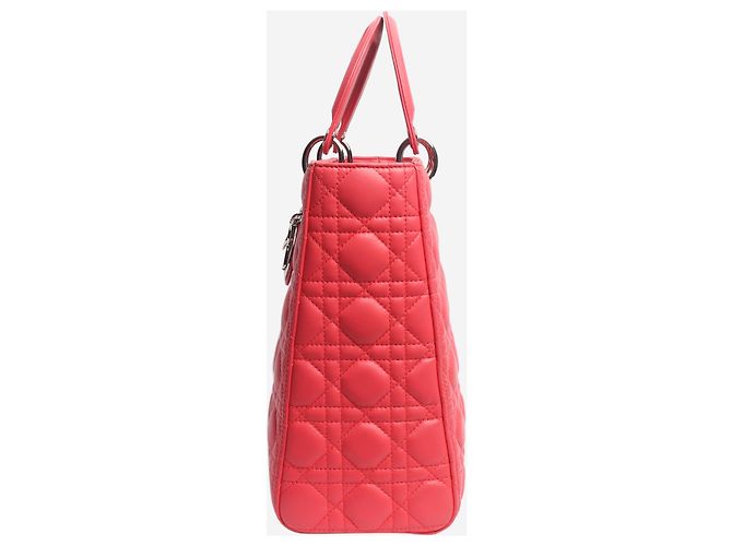Borsa Lady Dior in agnello cannage rosa - vista 3