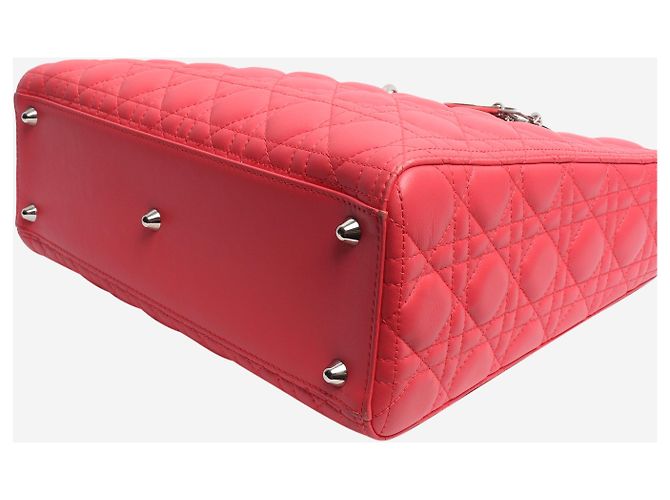 Borsa Lady Dior in agnello cannage rosa - vista 5