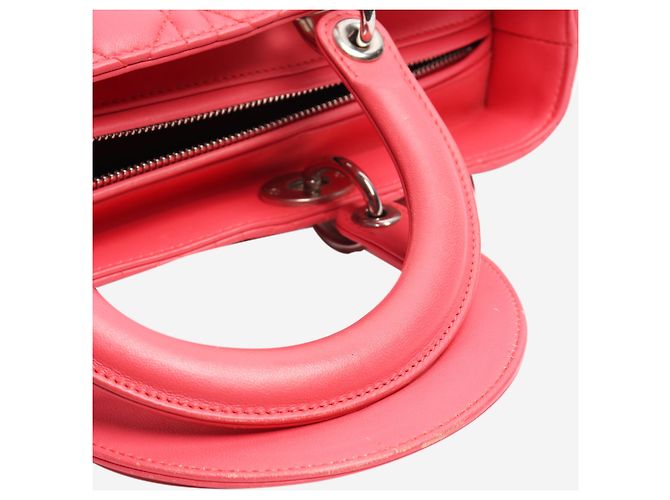 Borsa Lady Dior in agnello cannage rosa - vista 6