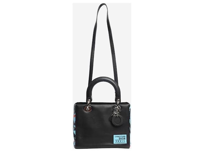 Borsa Lady Dior 2015 floreale nera e blu Nero - vista 2