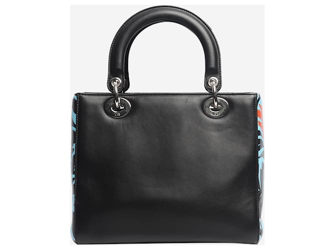Borsa Lady Dior 2015 floreale nera e blu Nero - vista 3