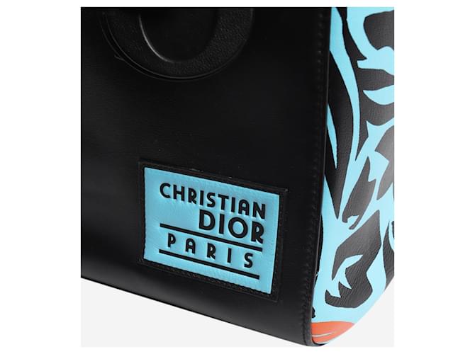 Borsa Lady Dior 2015 floreale nera e blu Nero - vista 6