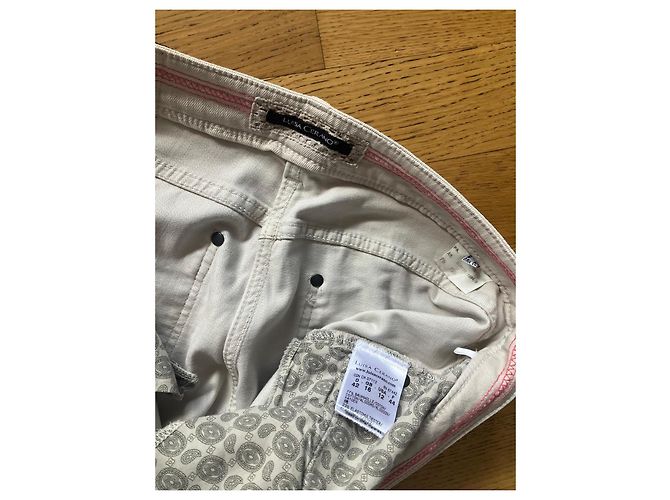 Pantalones Luisa Cerano beige de algodón - vista 5