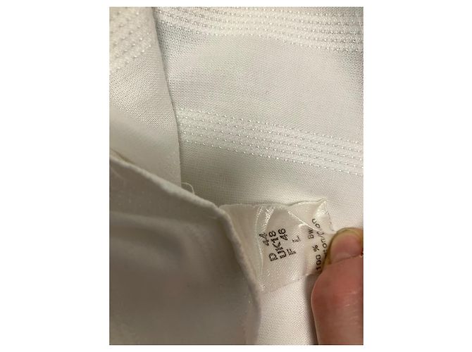 Louis Féraud Camicia Lunga in Cotone Bianco a Righe Blu - vista 5