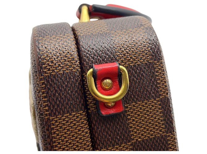 Borsa Louis Vuitton Damier Ebene Marrone Rosso - vista 10