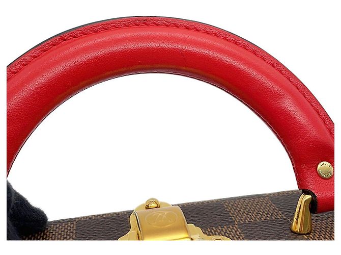 Borsa Louis Vuitton Damier Ebene Marrone Rosso - vista 11