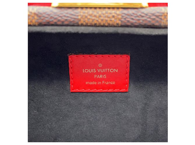 Borsa Louis Vuitton Damier Ebene Marrone Rosso - vista 17