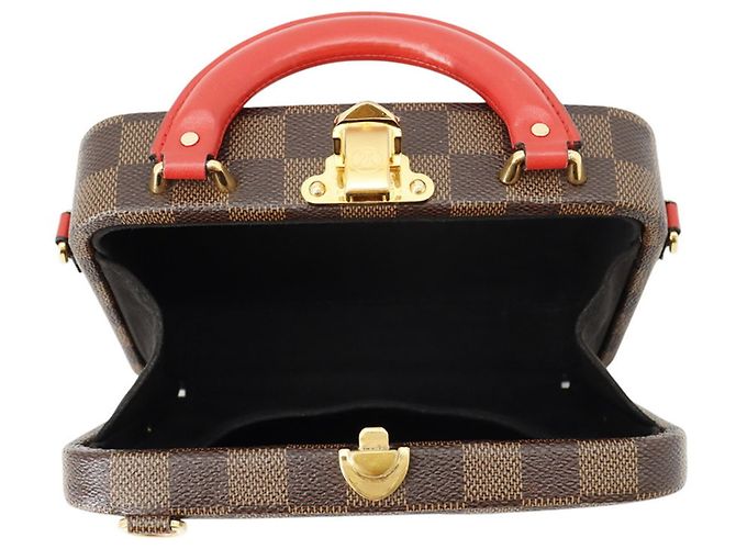 Borsa Louis Vuitton Damier Ebene Marrone Rosso - vista 6