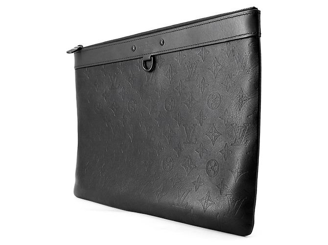 Pochette Louis Vuitton Monogram Shadow Discovery Clutch Bag Nero - vista 2