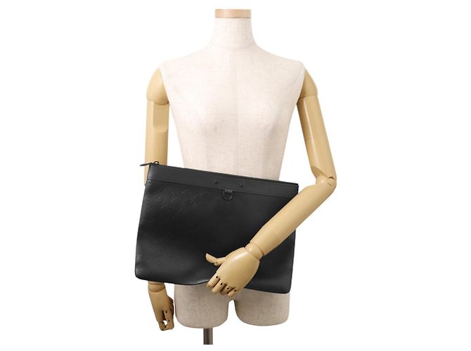 Pochette Louis Vuitton Monogram Shadow Discovery Clutch Bag Nero - vista 4