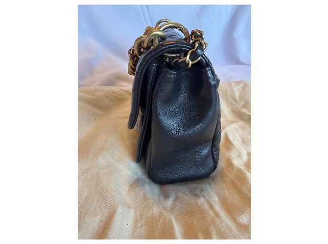 Chanel Classic Flap Borsa in Pelle Trapuntata Nera Nero - vista 10