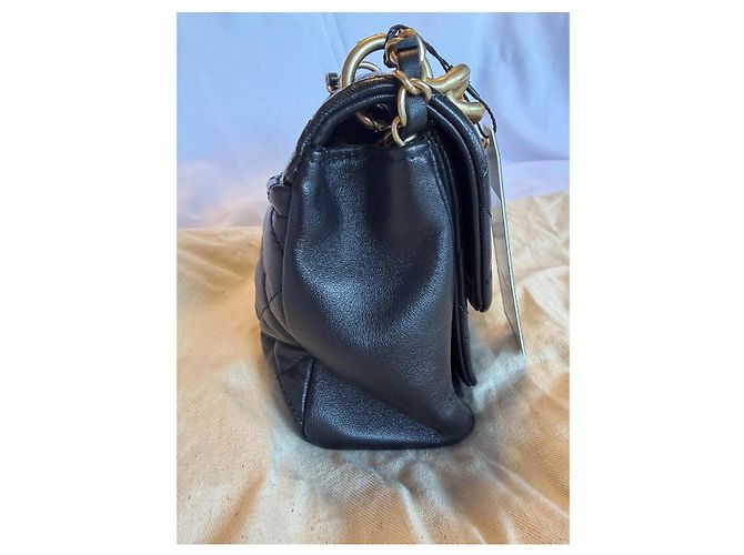 Chanel Classic Flap Borsa in Pelle Trapuntata Nera Nero - vista 11