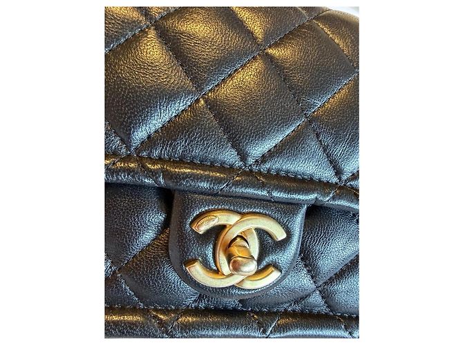 Chanel Classic Flap Borsa in Pelle Trapuntata Nera Nero - vista 12