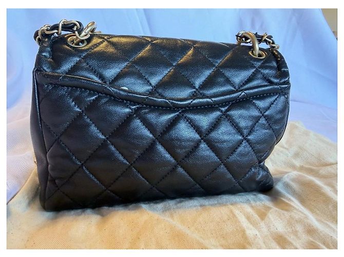 Chanel Classic Flap Borsa in Pelle Trapuntata Nera Nero - vista 3