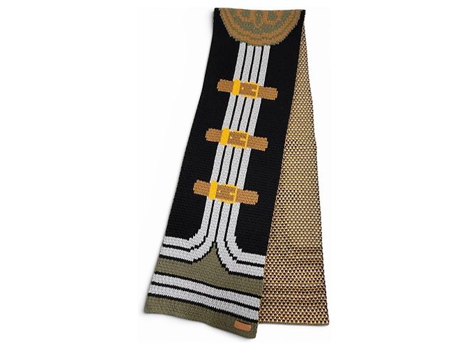 Hermès Stola in cashmere Hermes Grande Tenue Marrone Nero Cachi - vista 2