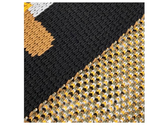 Hermès Stola in cashmere Hermes Grande Tenue Marrone Nero Cachi - vista 4