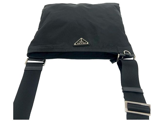 Mini borsa a tracolla in nylon Tessuto con logo Triangle Prada Nero - vista 4