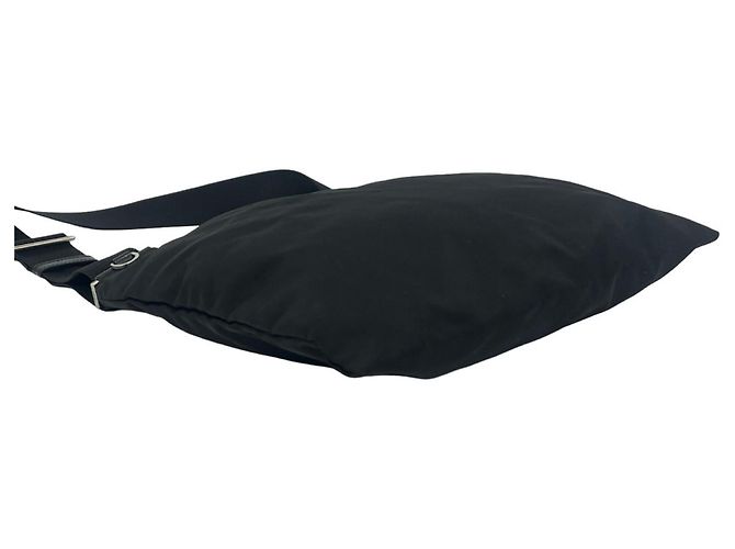 Mini borsa a tracolla in nylon Tessuto con logo Triangle Prada Nero - vista 7
