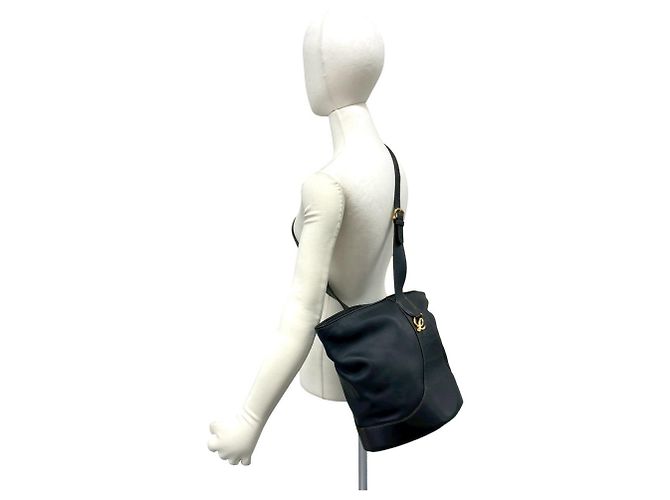 Loewe Vintage Anton Lederschultertasche Schwarz - Ansicht 2